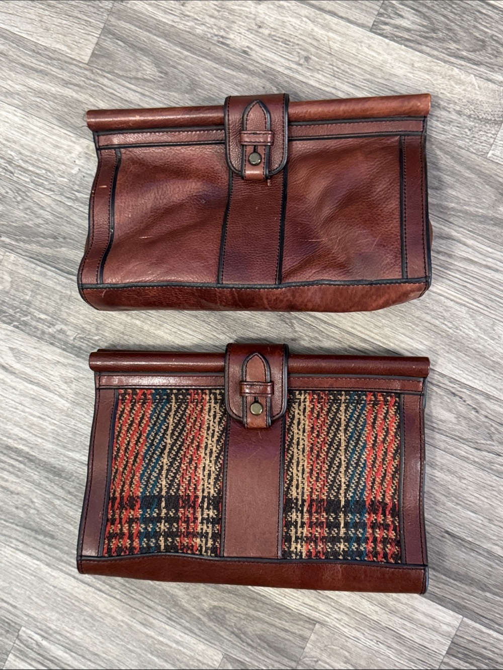 Fossil Vintage Reissue Bar Clutch bags bundle of 2, as is